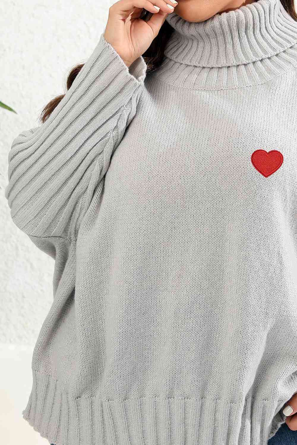 Plus Size Turtle Neck Long Sleeve Sweater - lolaluxeshop