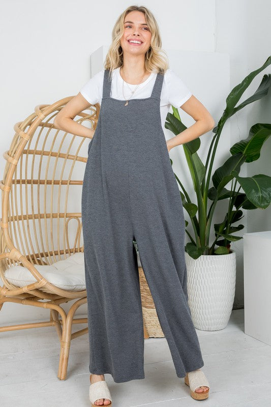 PLUS SLEEVELESS WIDE LEG JUMPSUITS - LOLA LUXE