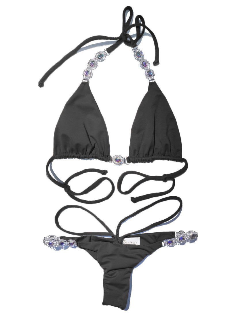 Shanel Triangle Top & Tango Bottom - Black - LOLA LUXE