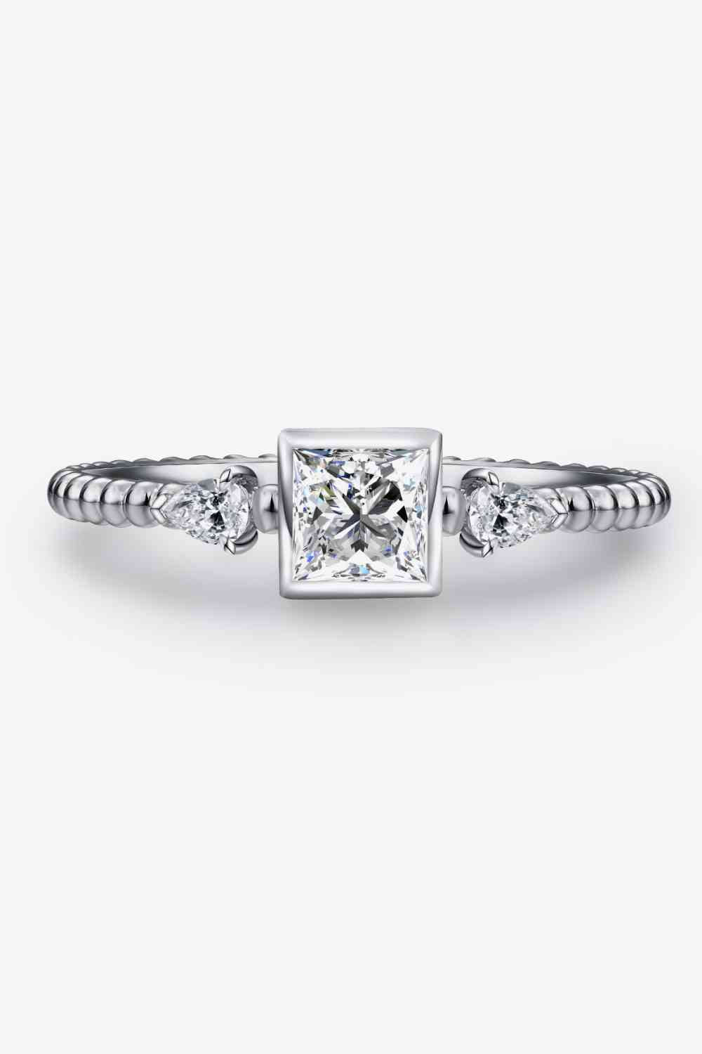 Moissanite Square Shape 925 Sterling Silver Ring - lolaluxeshop