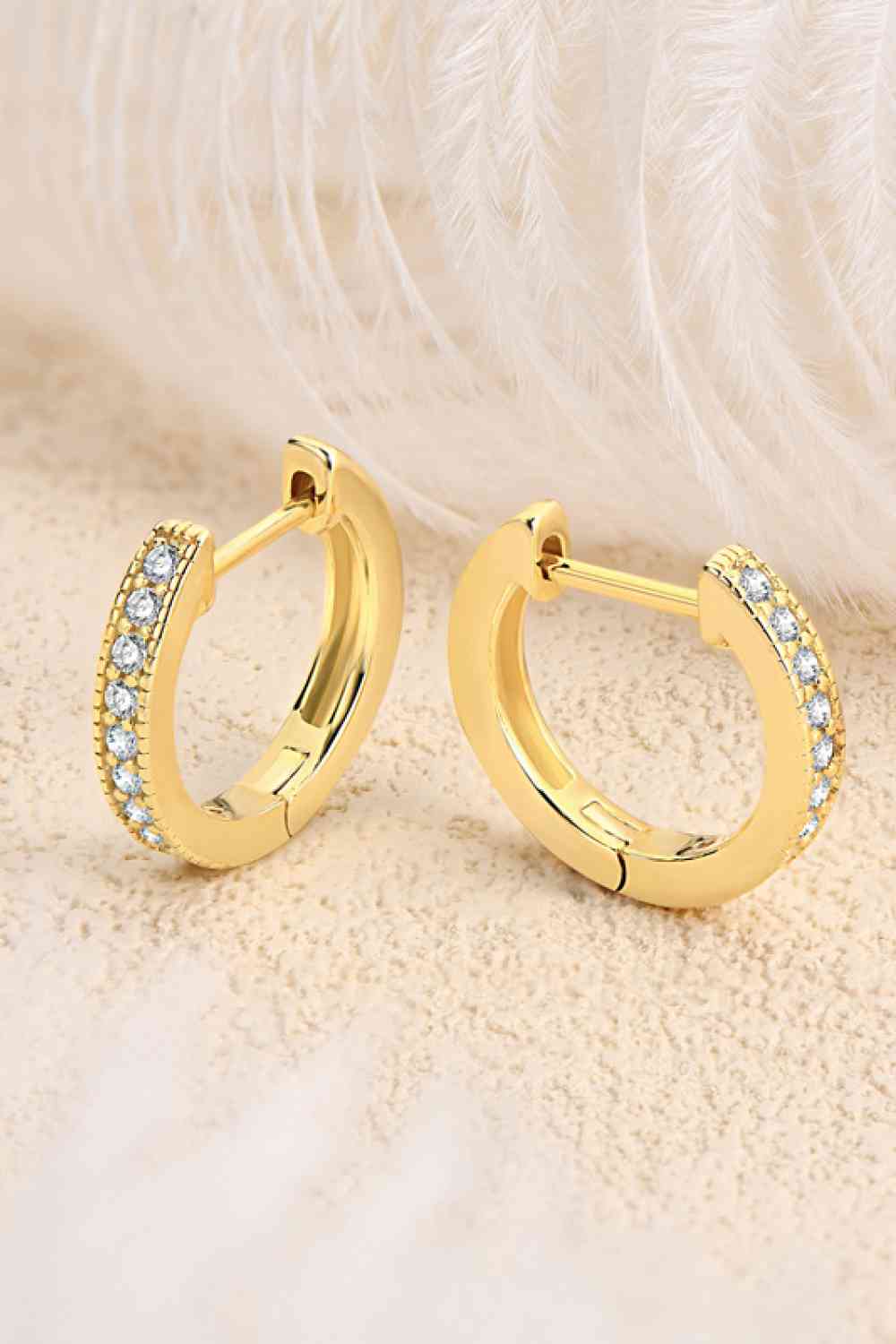 Inlaid Moissanite Hoop Earrings - lolaluxeshop