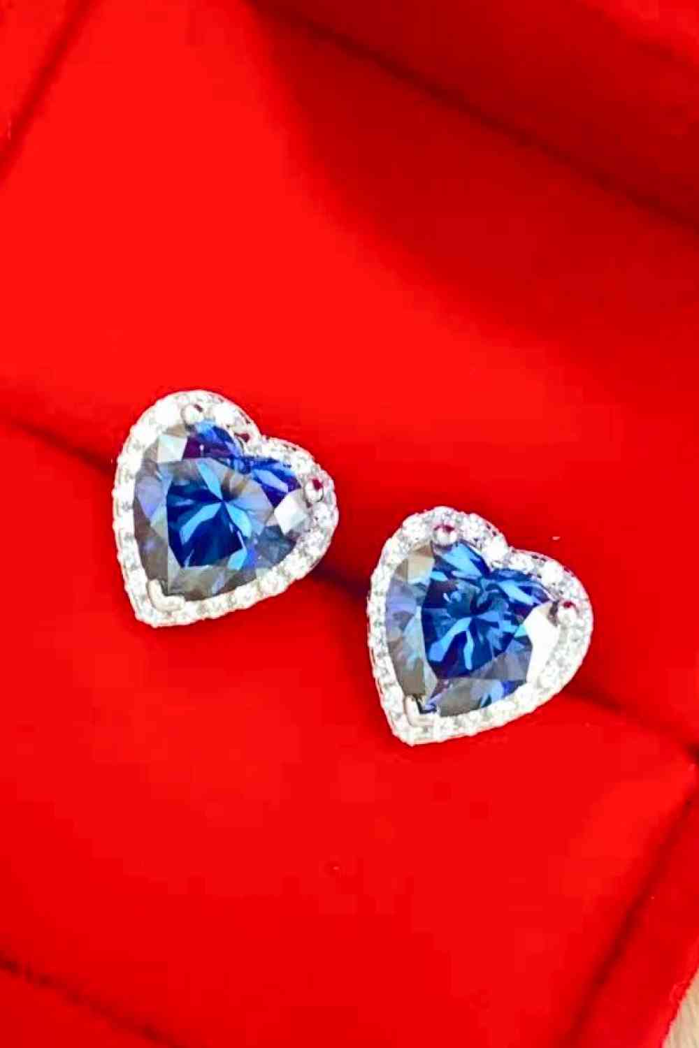 4 Carat Moissanite Heart-Shaped Stud Earrings - lolaluxeshop