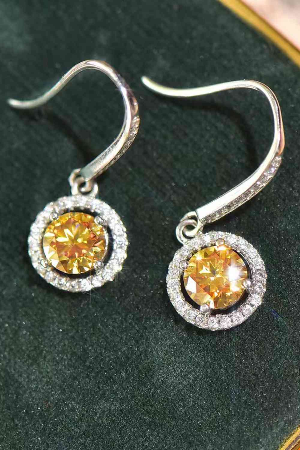 Platinum-Plated 2 Carat Moissanite Drop Earrings - lolaluxeshop