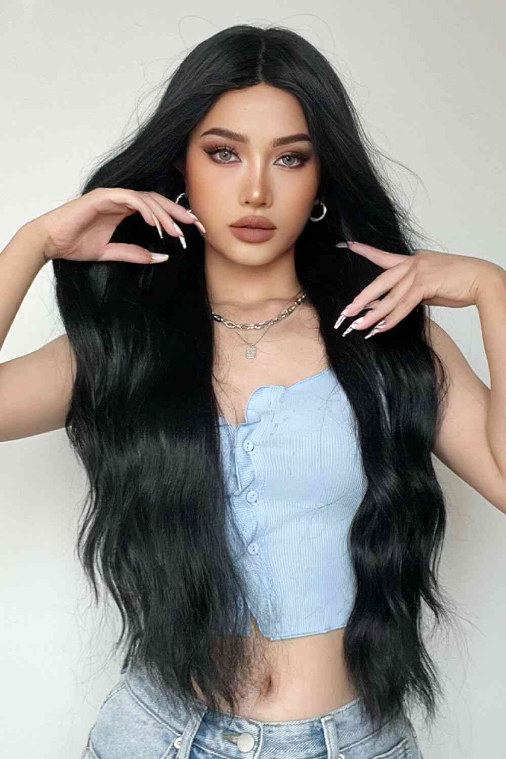 Full Machine Long Wave Synthetic Wigs 28'' - lolaluxeshop