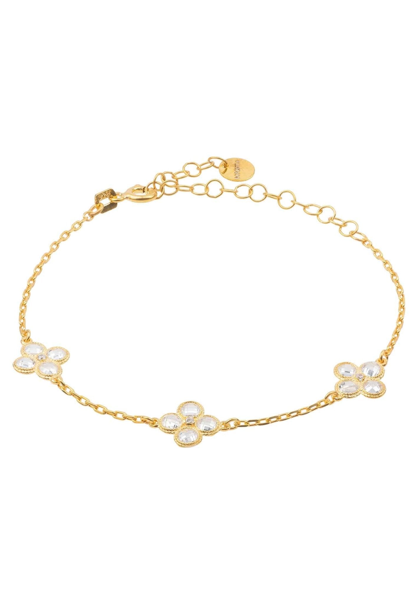 Flower Clover Triple Bracelet Gold - lolaluxeshop