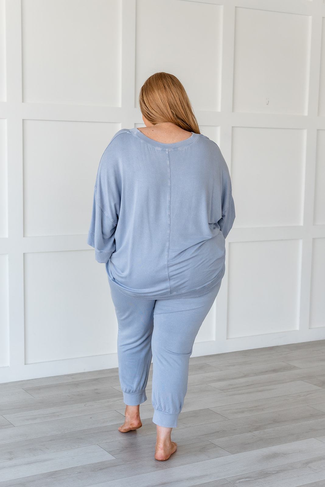 Lazy Weekend French Terry Top- Blue - LOLA LUXE