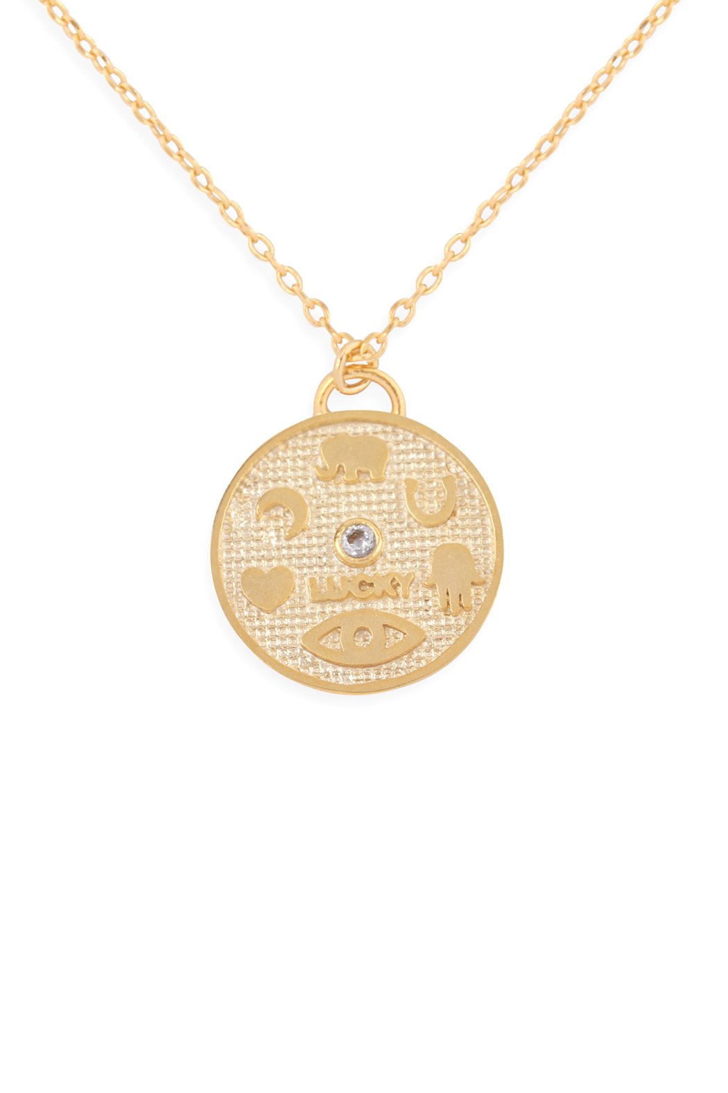 Hdnfn353 - Cast Round Pendant Necklace - LOLA LUXE