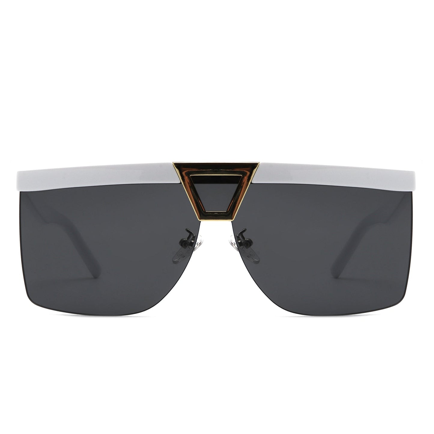 Starview - Oversize Half Frame Tinted Fashion Square Sunglasses - lolaluxeshop