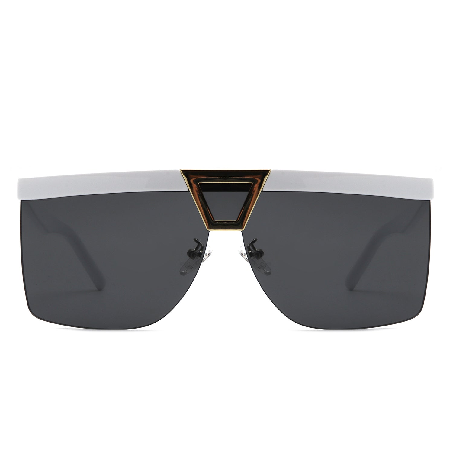 Starview - Oversize Half Frame Tinted Fashion Square Sunglasses - lolaluxeshop