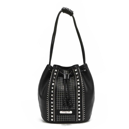 NICOLE LEE STUDDED BUCKET BAG - lolaluxeshop