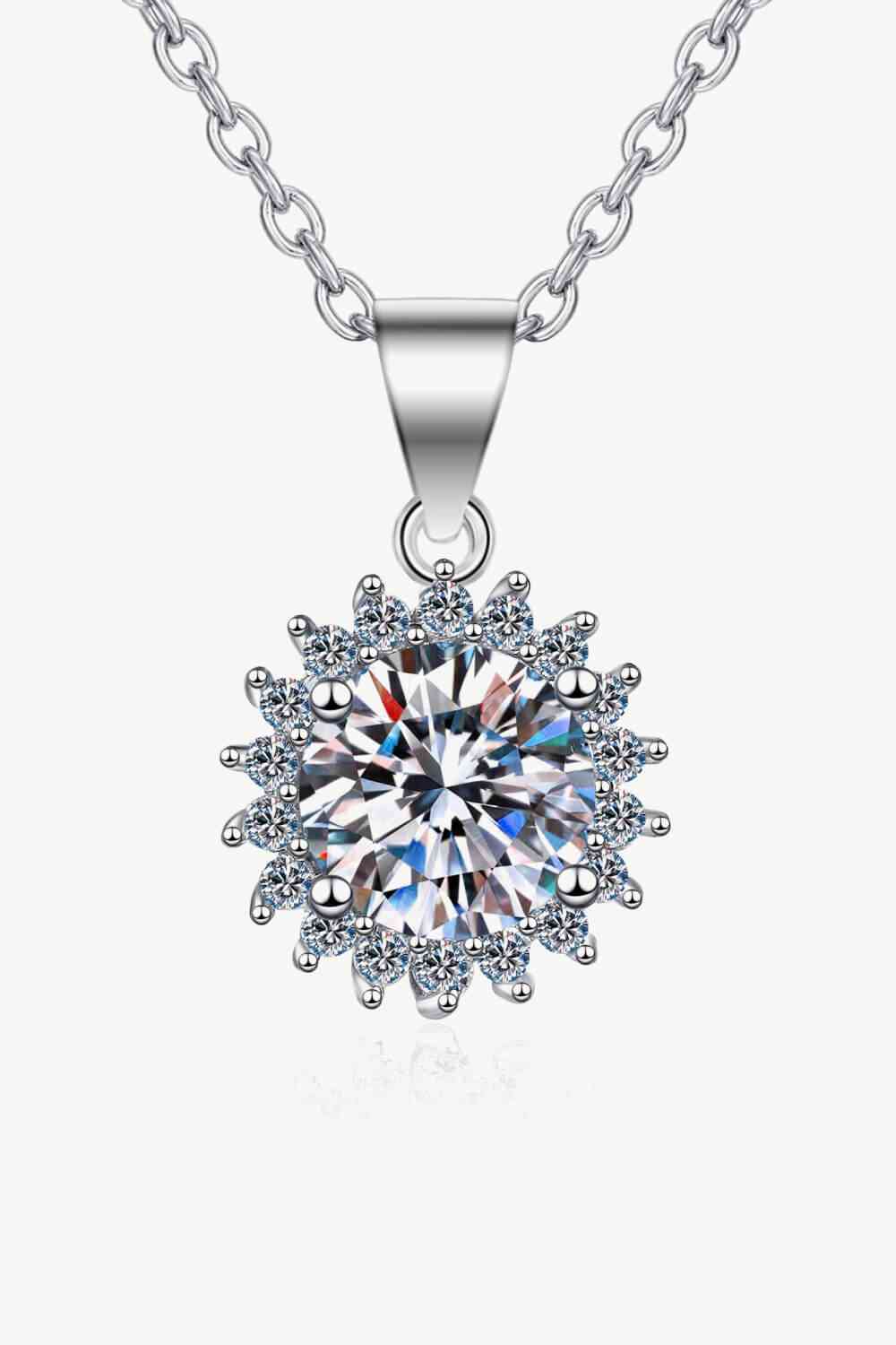 925 Sterling Silver Moissanite Pendant Necklace - lolaluxeshop