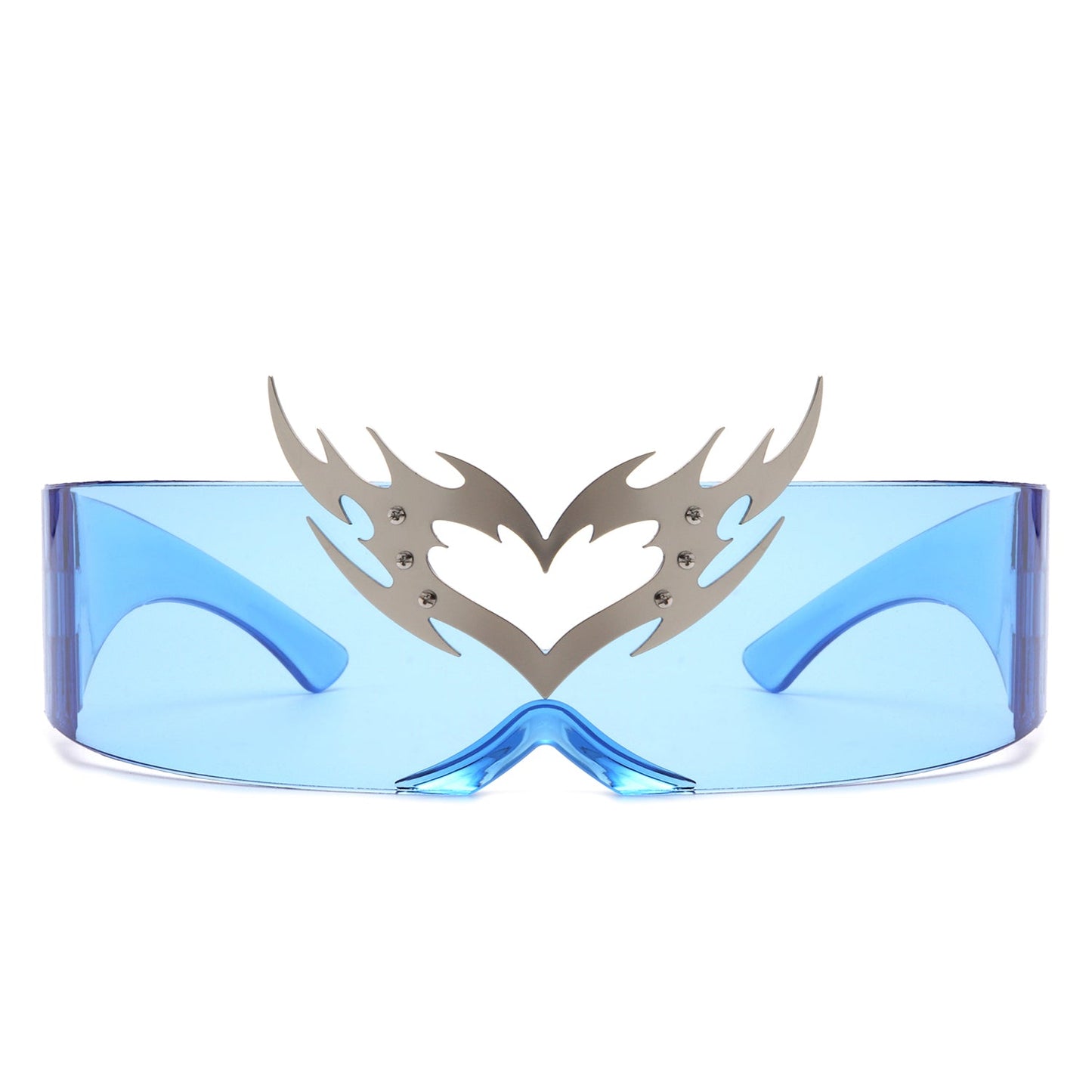 Emberlynn - Futuristic Cyclops Wraparound Shield Translucent Crown Sunglasses - lolaluxeshop