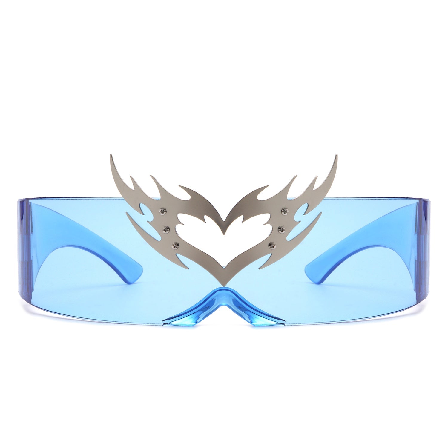 Emberlynn - Futuristic Cyclops Wraparound Shield Translucent Crown Sunglasses - lolaluxeshop