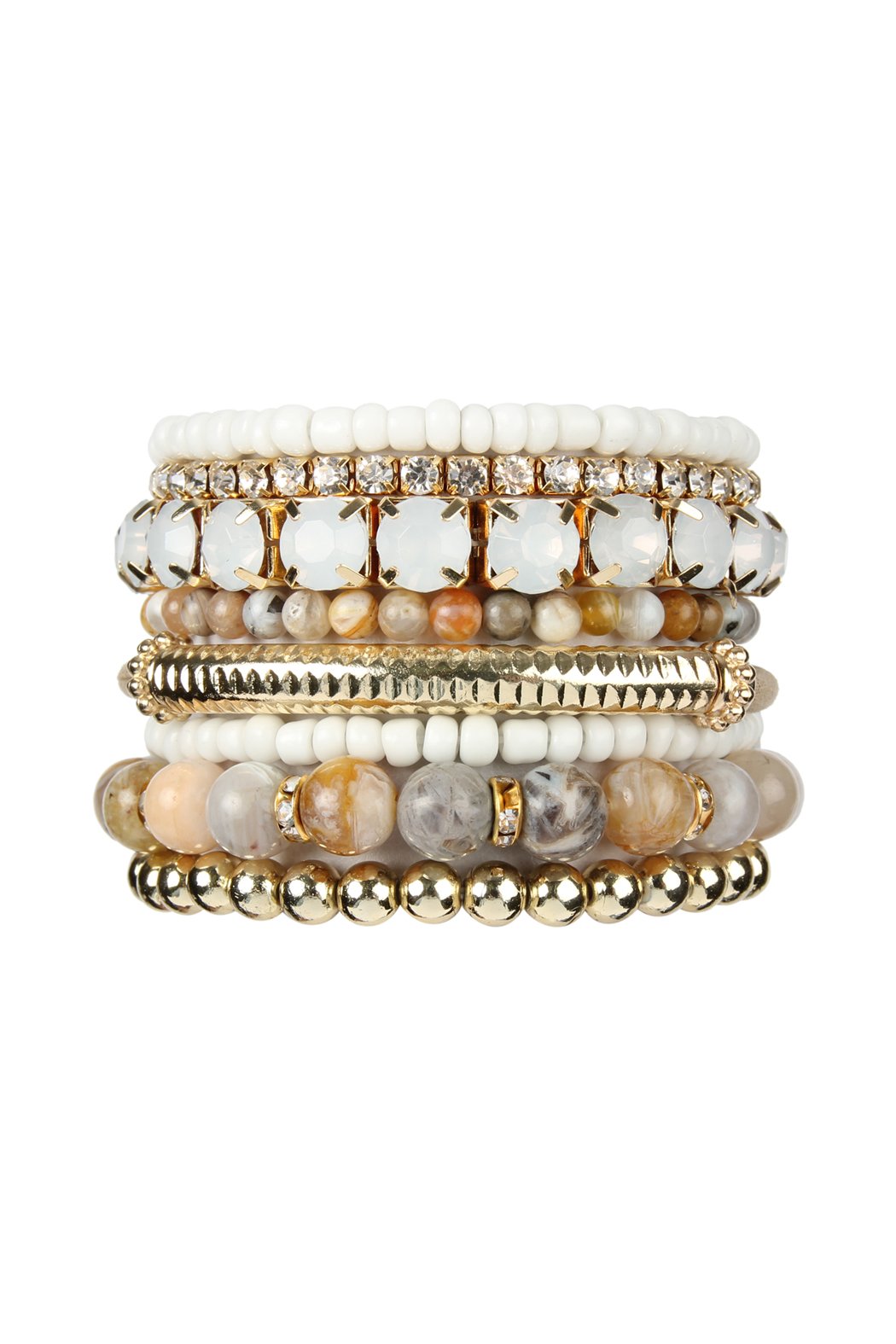 Hdb2269 - Plus Size Stackable Beads Bracelet Set - LOLA LUXE