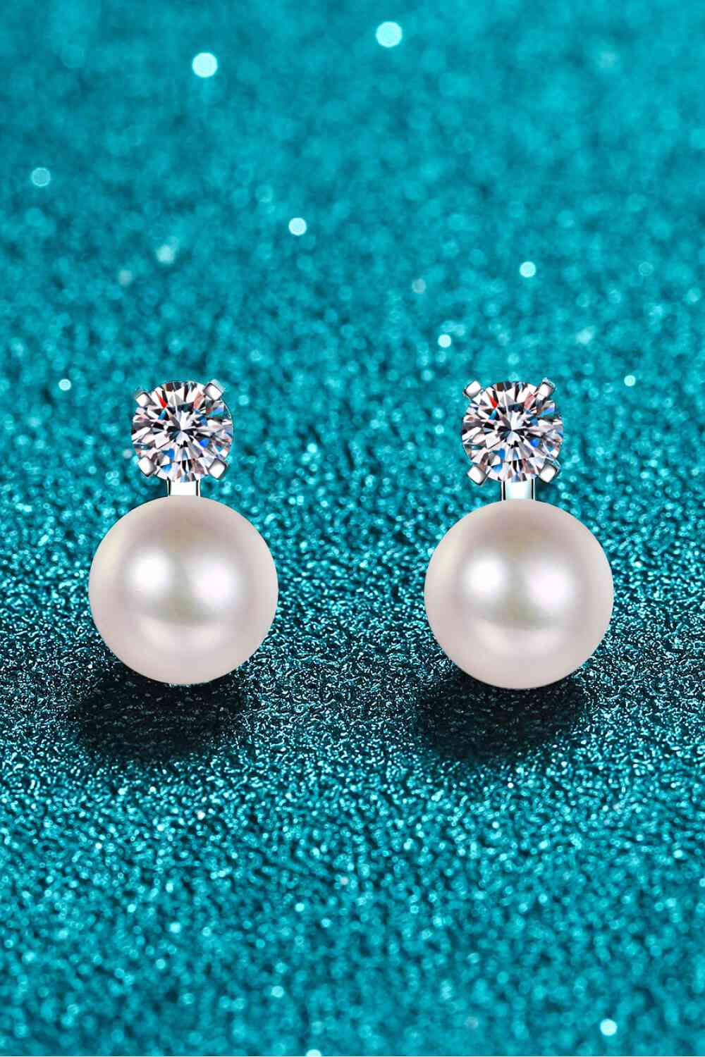 Moissanite Pearl Stud Earrings - lolaluxeshop