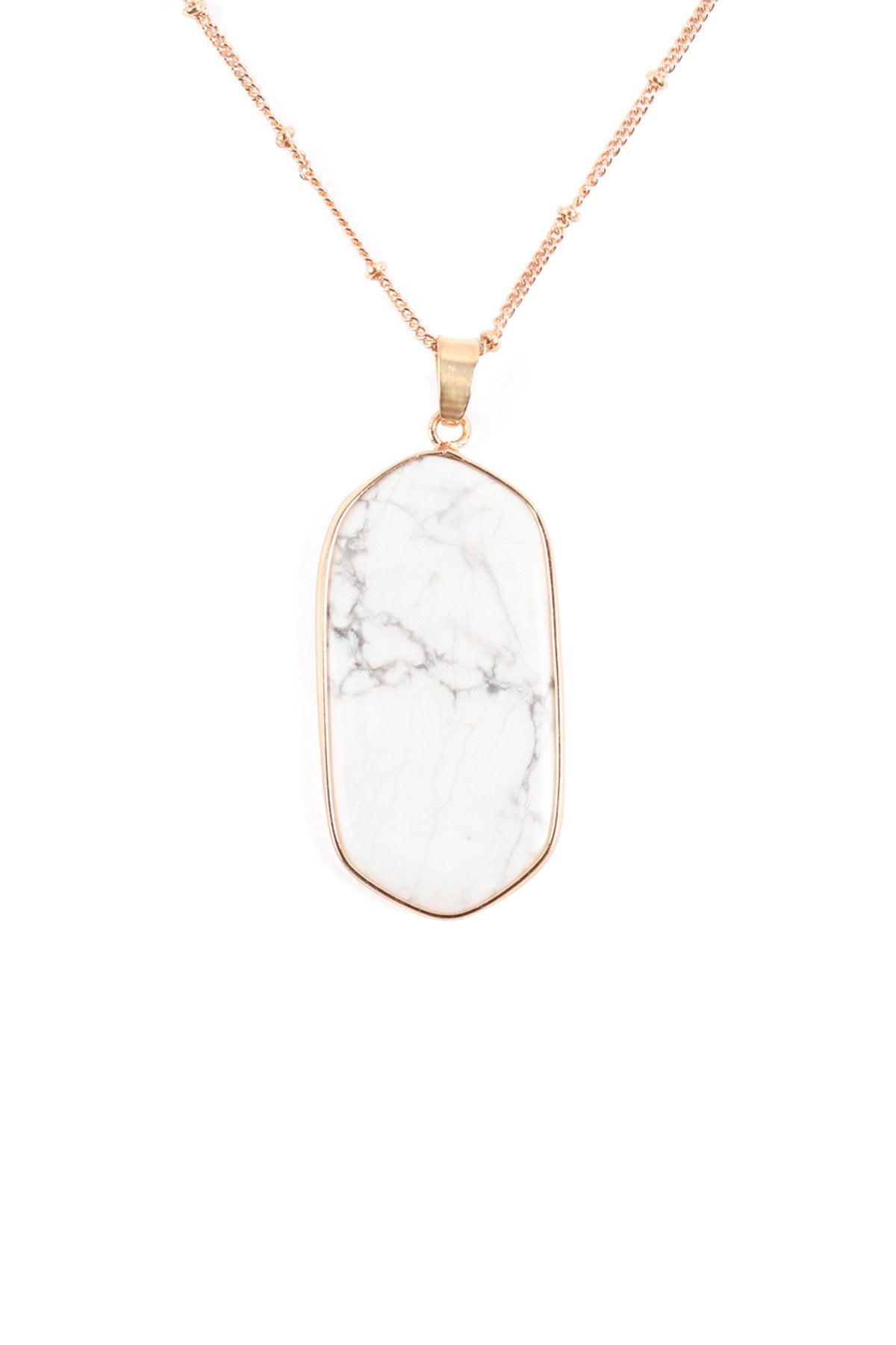 Hdn3184 - Stone Pendant Charm Necklace - LOLA LUXE