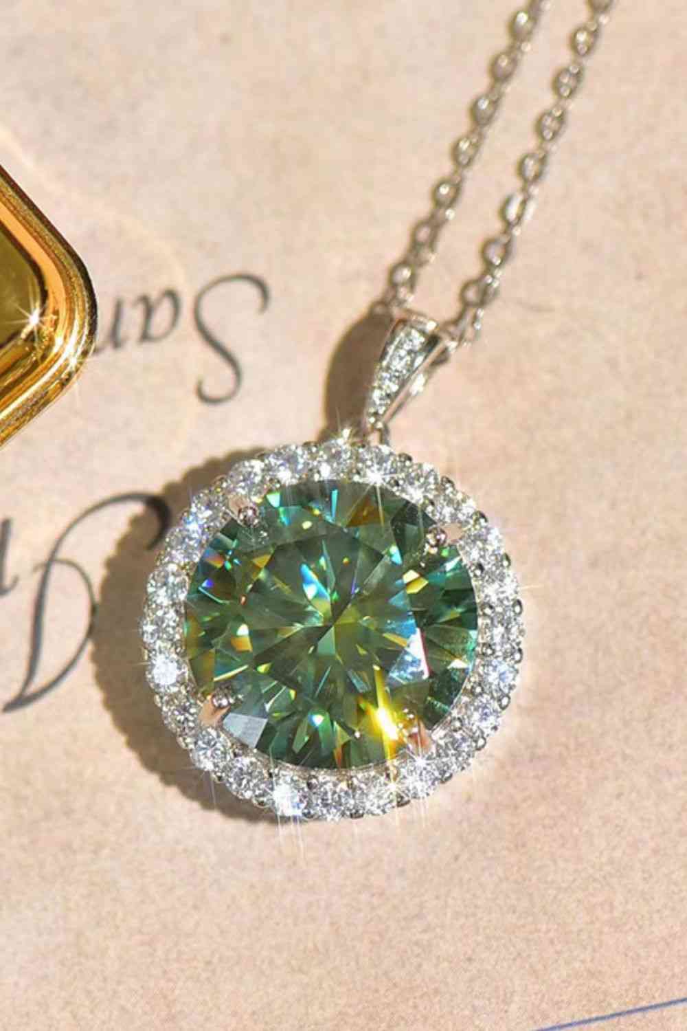 10 Carat Moissanite Pendant Platinum-Plated Necklace - lolaluxeshop