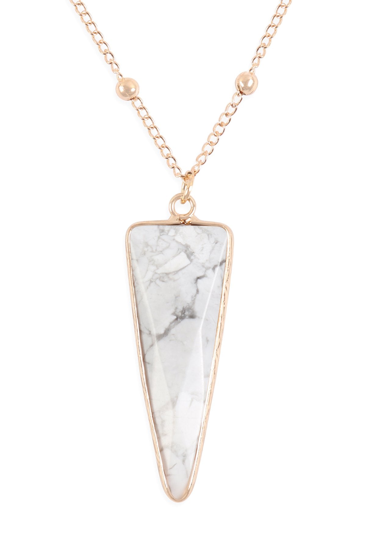 Hdn3119 - Arrowhead Shape Stone Pendant Necklace - LOLA LUXE