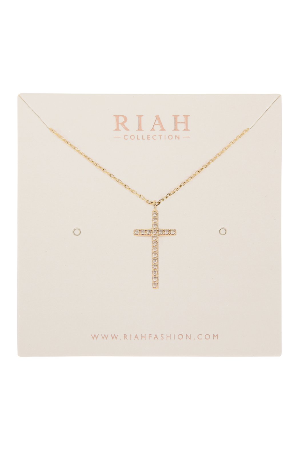 Hdnb1n242 - Zircon Cross Pendant Necklace - LOLA LUXE