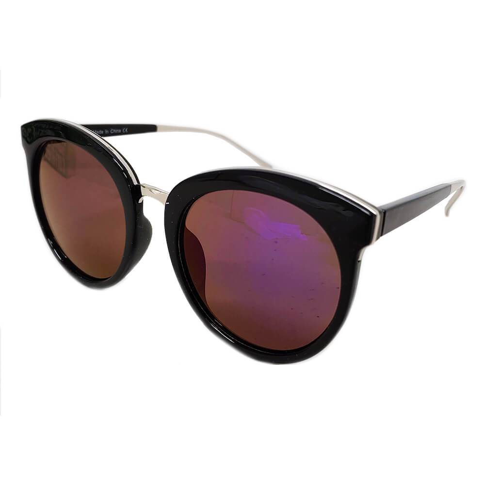 NORTH | Women's Oversized Round Mirrored Lens Horned Rim Sunglasses - lolaluxeshop