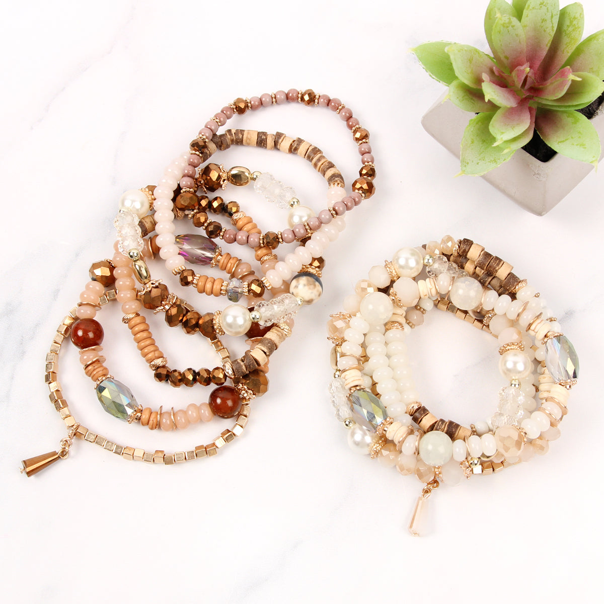 Hdb2200 - Stone Beads Stackable Bracelet - lolaluxeshop