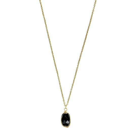 Black Quartz Pendant Necklace - LOLA LUXE