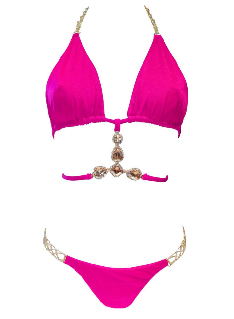 June Triangle Top & Tango Bottom - Pink - LOLA LUXE