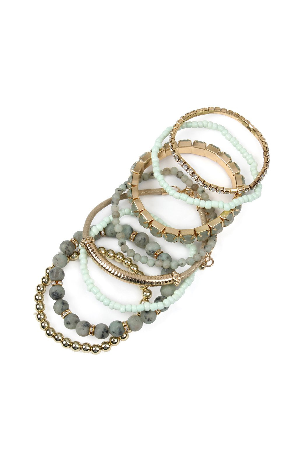 Hdb2269 - Plus Size Stackable Beads Bracelet Set - LOLA LUXE