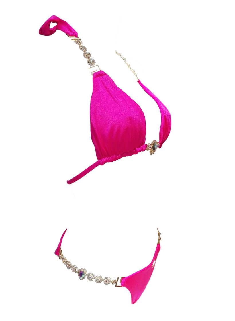 Belle Triangle Top & Skimpy Bottom - Pink - LOLA LUXE