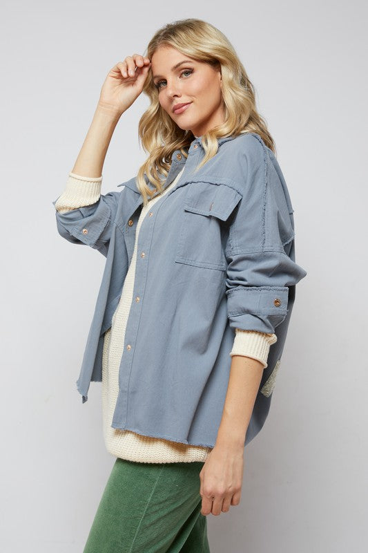 SEQUIN LONG SLEEVE BUTTON DOWN JACKETS - LOLA LUXE