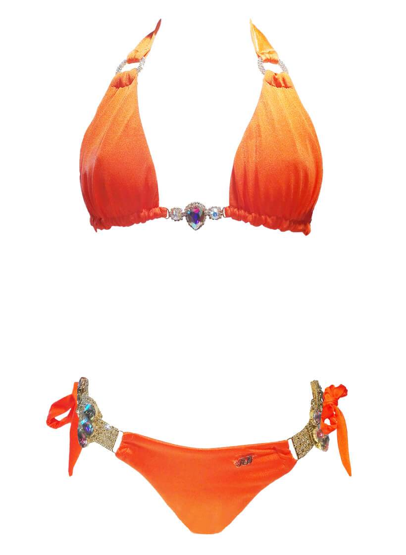 Amber Luxury Top & Tie Side Bottom - Orange - LOLA LUXE