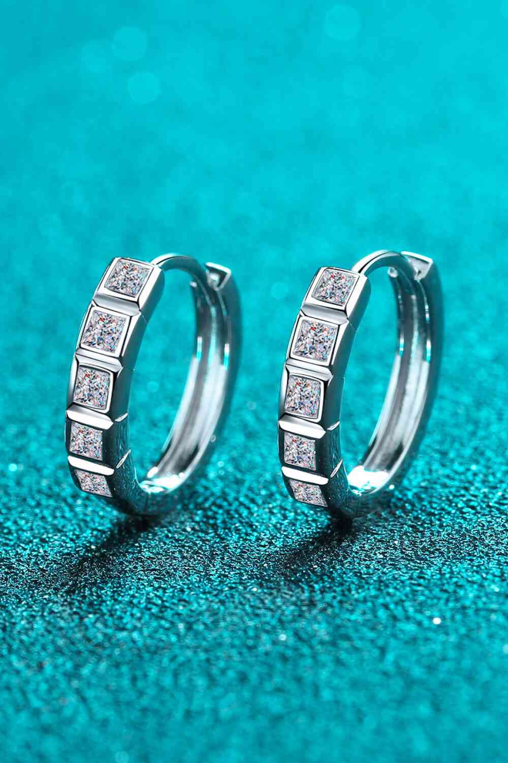 Always Chic Sterling Silver Moissanite Huggie Earrings - lolaluxeshop