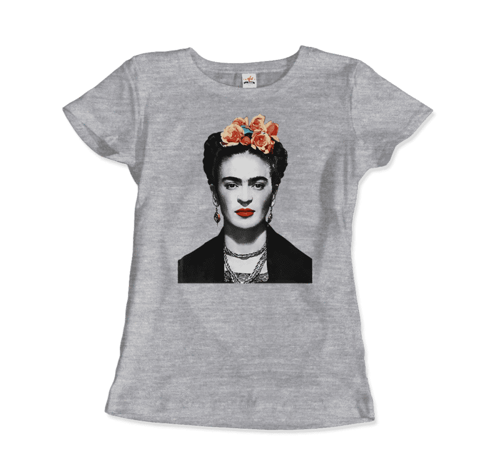 Frida Kahlo With Flowers Poster Artwork T-Shirt - LOLA LUXE