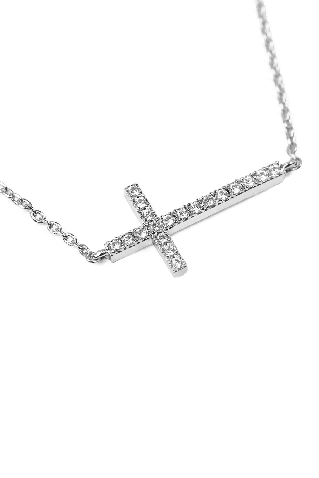 Hdnb1n242 - Zircon Cross Pendant Necklace - LOLA LUXE