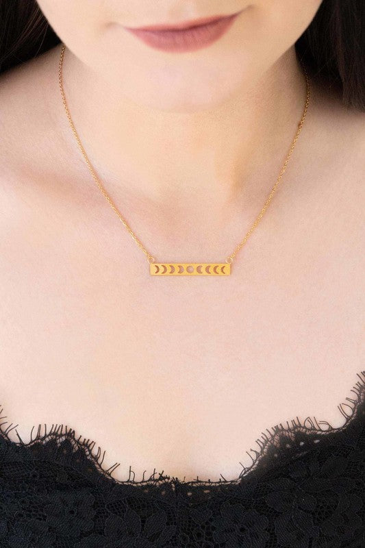 Lunar Phase Bar Necklace - LOLA LUXE