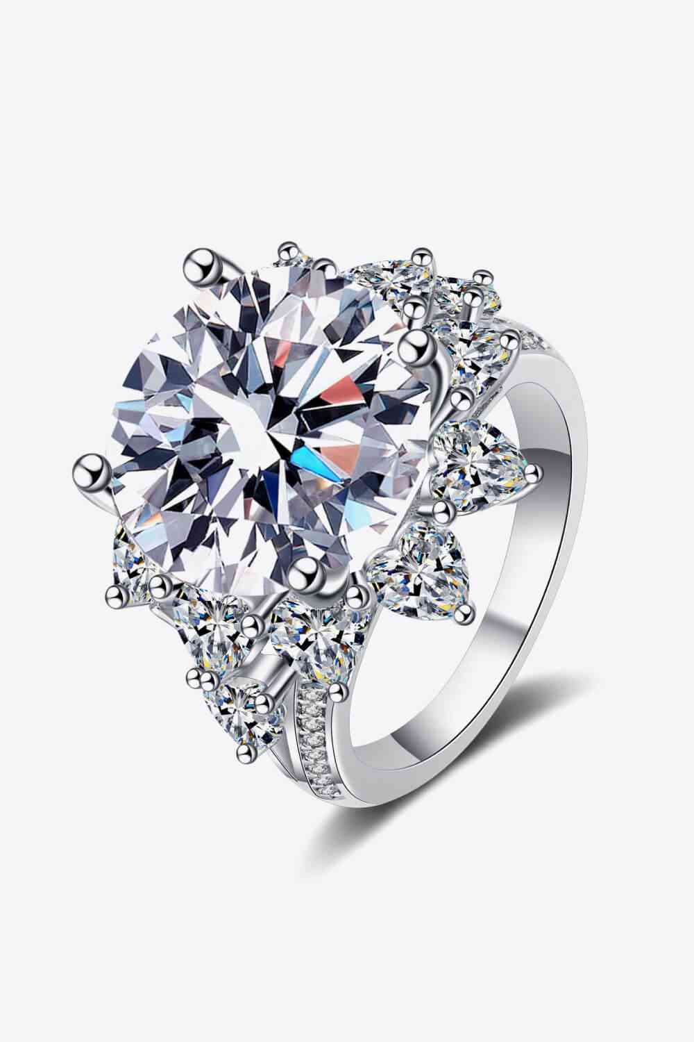 10 Carat Moissanite Flower-Shaped Ring - lolaluxeshop