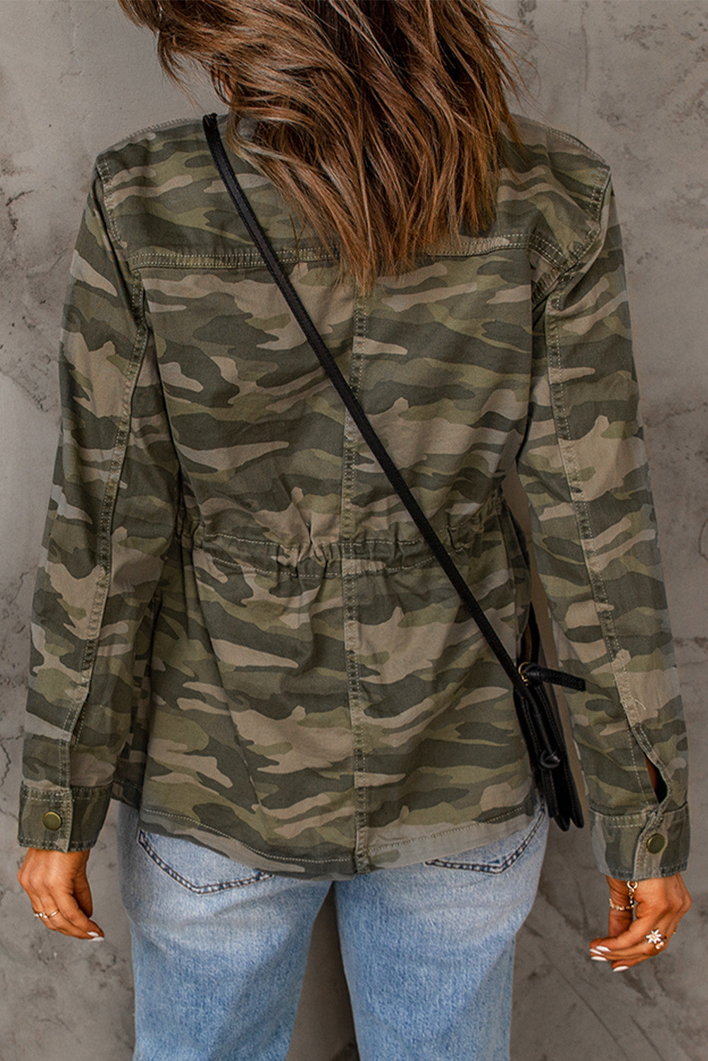 Camouflage Snap Down Jacket - LOLA LUXE