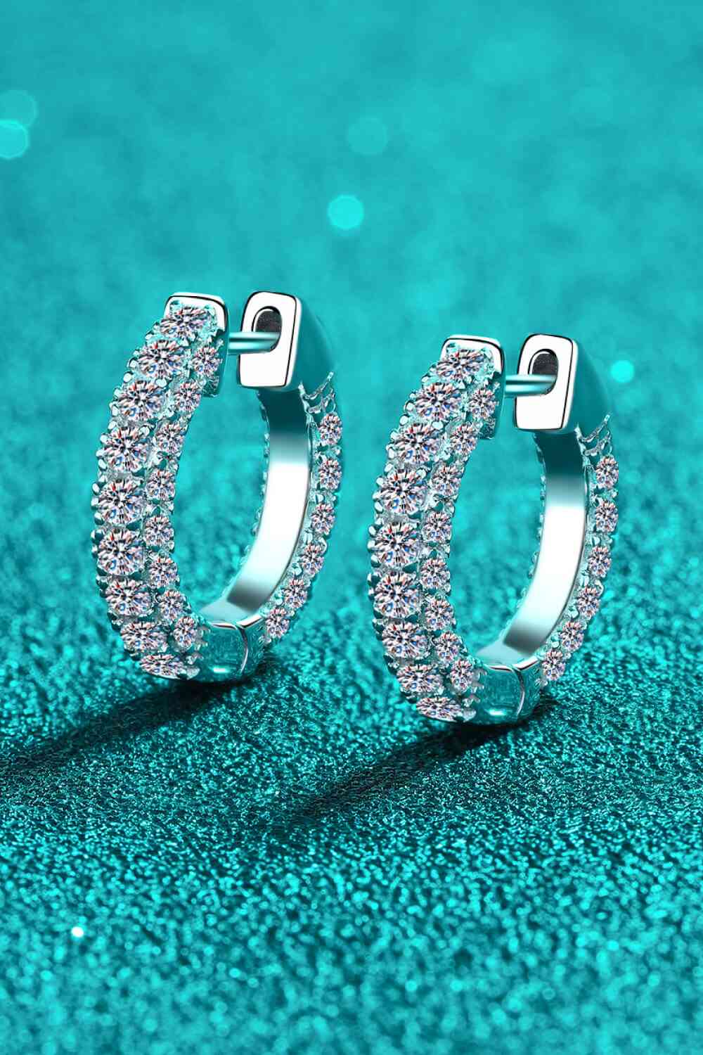 925 Sterling Silver Moissanite Huggie Earrings - lolaluxeshop