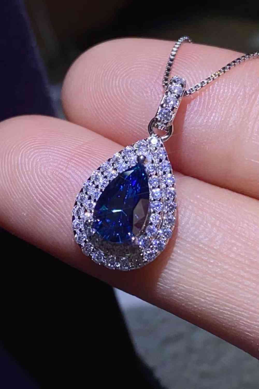 2 Carat Moissanite Teardrop Pendant Necklace - lolaluxeshop