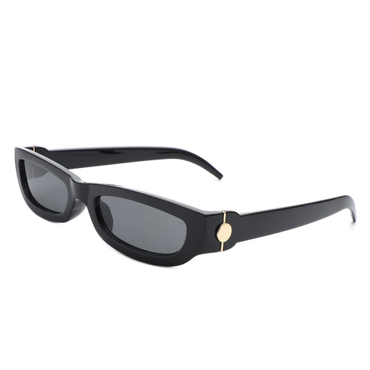 Skybloom - Rectangle Retro Slim Tinted Narrow Sunglasses - lolaluxeshop