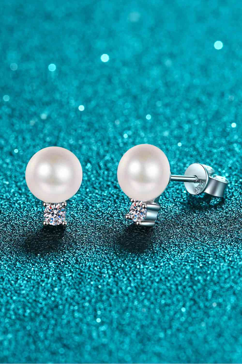 Moissanite Pearl Stud Earrings - lolaluxeshop