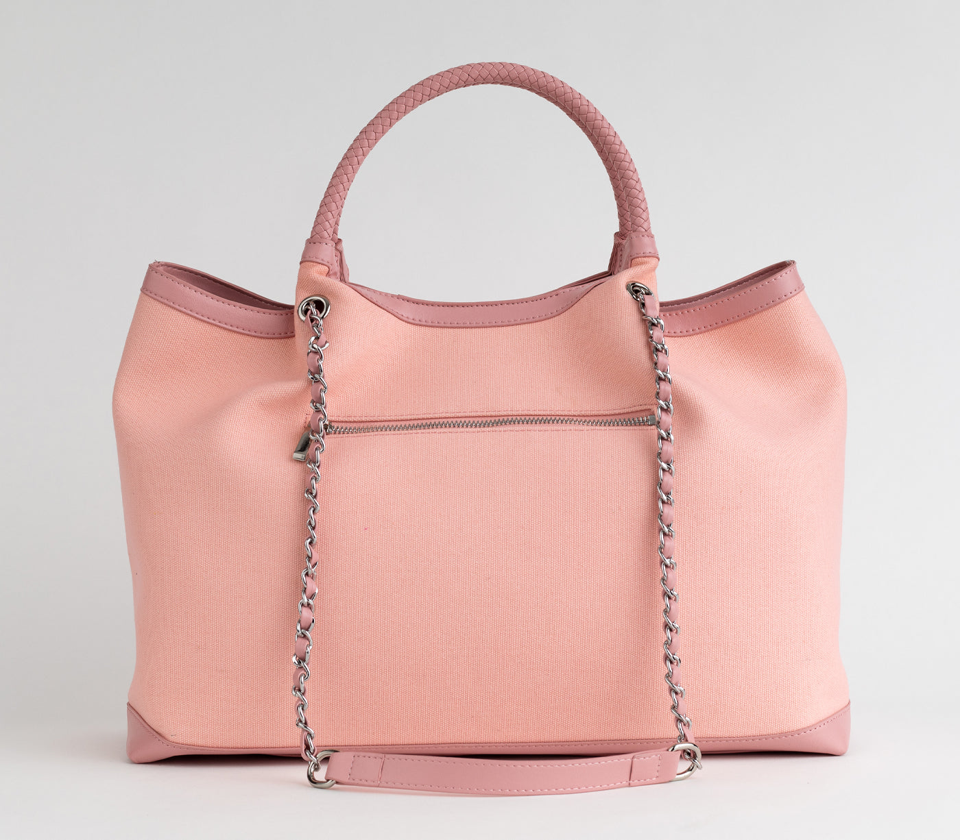 RUTH - Light Pink Vegan Canvas Tote - LOLA LUXE