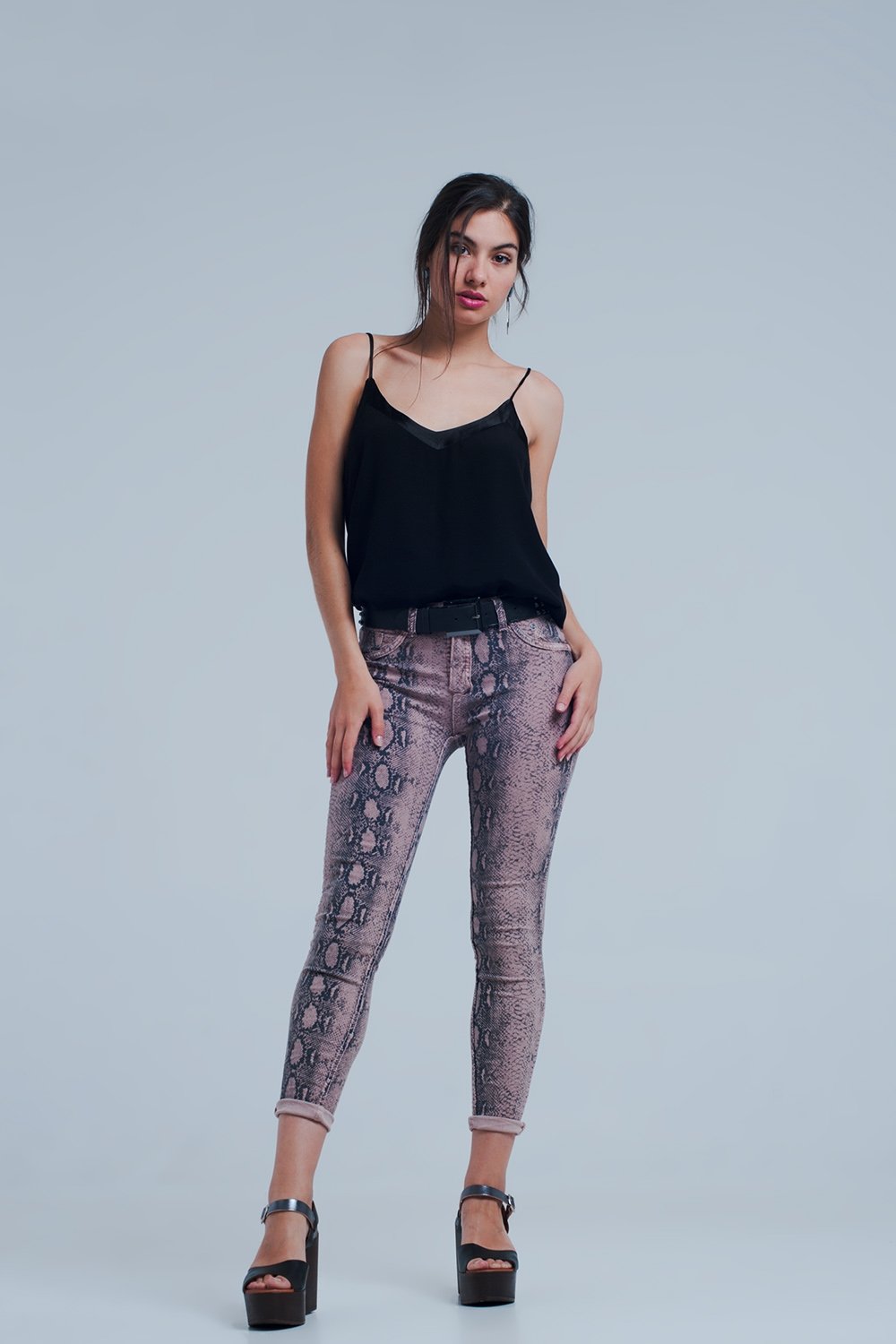 Reversible Animal Print Pink Jeans - LOLA LUXE