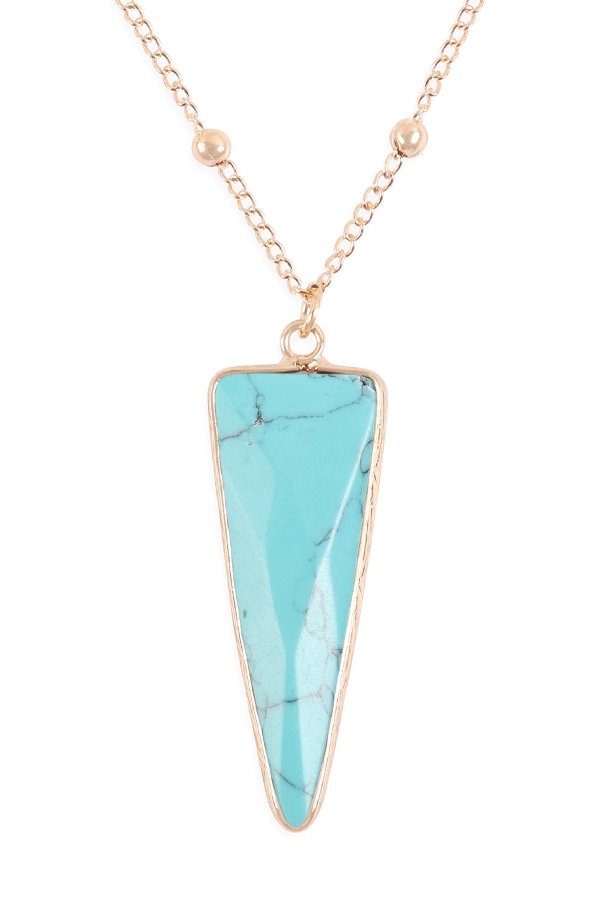 Hdn3119 - Arrowhead Shape Stone Pendant Necklace - LOLA LUXE