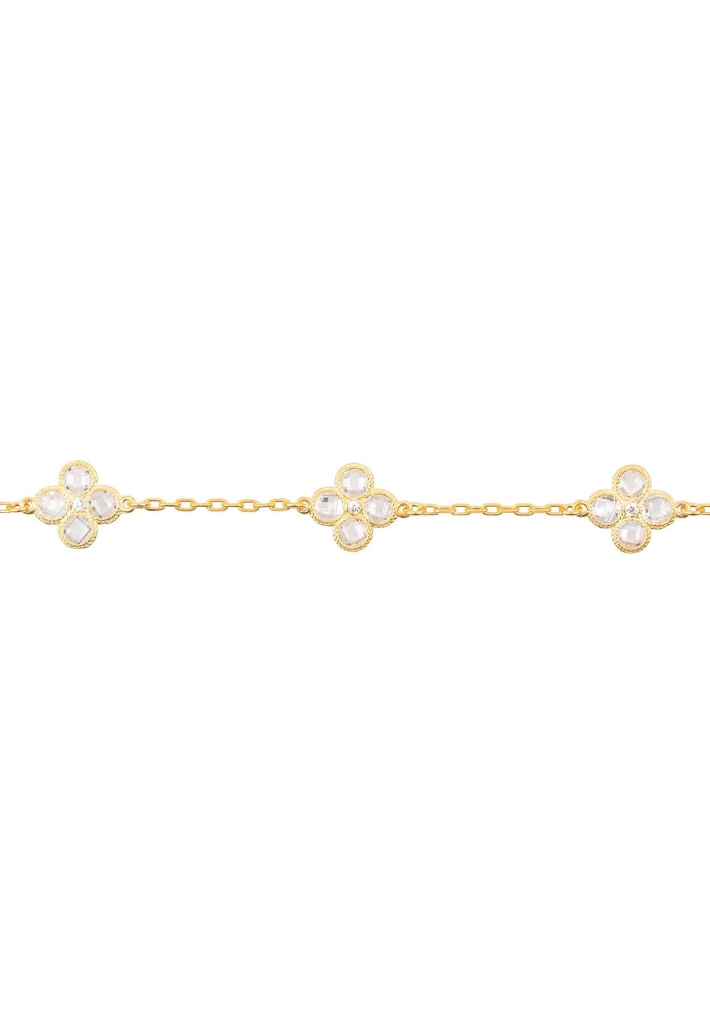 Flower Clover Triple Bracelet Gold - lolaluxeshop