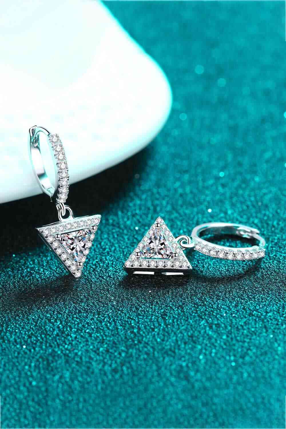 Moissanite Triangle Drop Earrings - lolaluxeshop