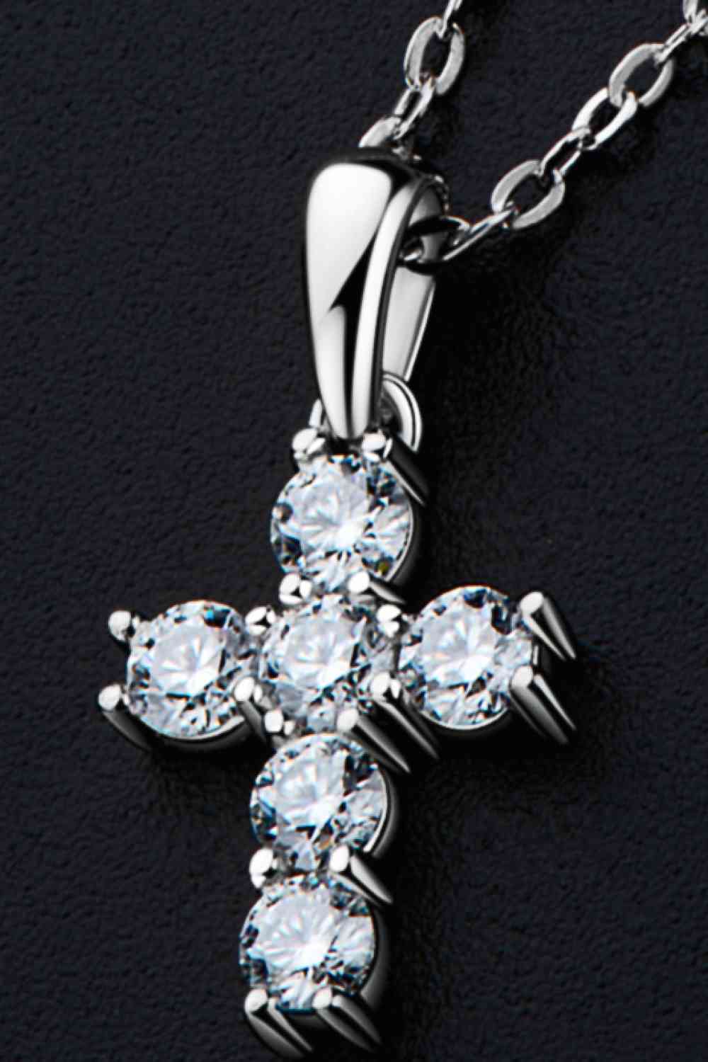 925 Sterling Silver Cross Moissanite Pendant Necklace - lolaluxeshop