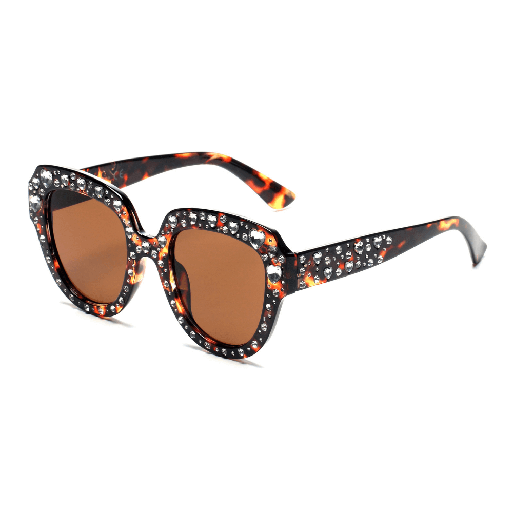 OCALA | Women Round Cat Eye Rhinestone Fashion Sunglasses - lolaluxeshop