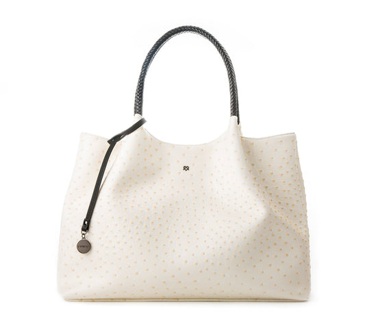 Naomi - White Vegan Leather Tote Bag - lolaluxeshop