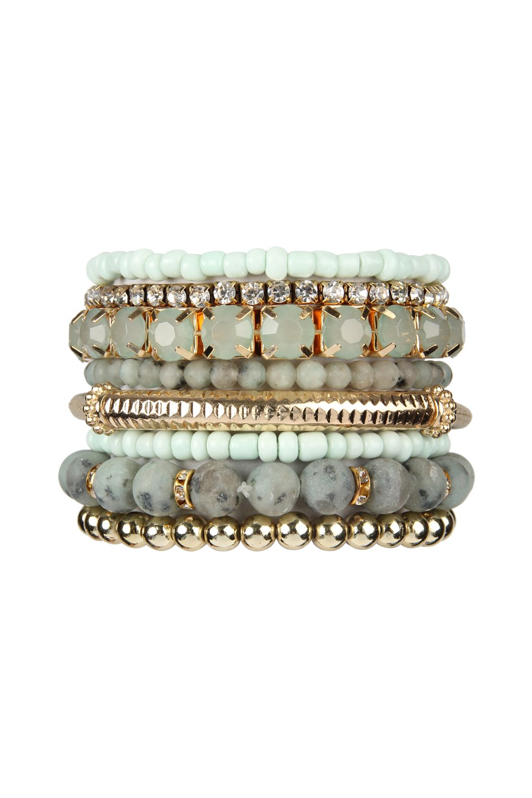 Hdb2269 - Plus Size Stackable Beads Bracelet Set - LOLA LUXE